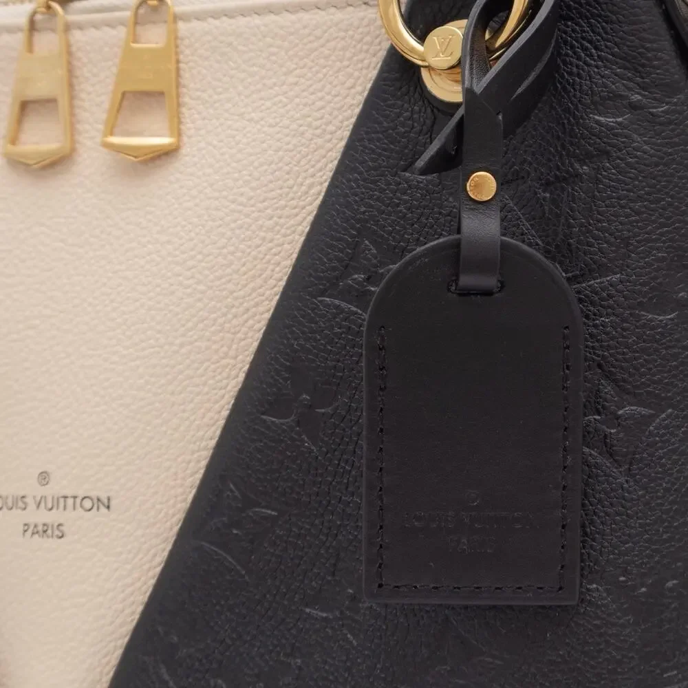 LOUIS VUITTON Empreinte V Satchel Tote BB Black Creme 2 Way Bag Purse Authentic